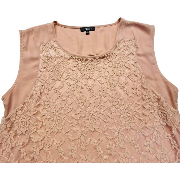 Spense Knit Popover Scoop Neck Sleeveless Lace Cottagecore Top Women XL Pink - Picture 2 of 9